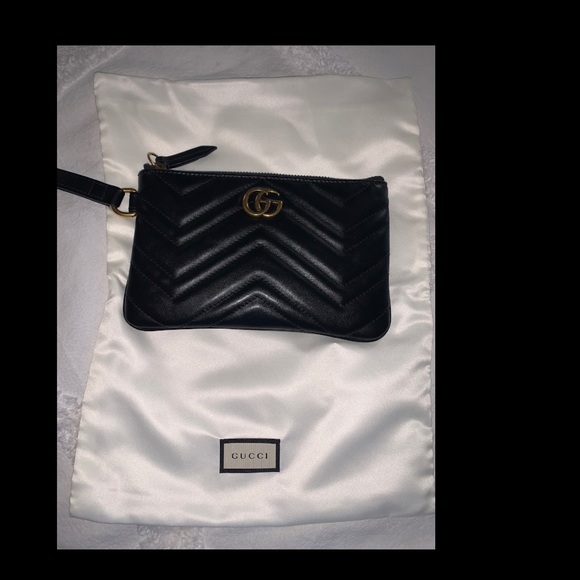 Gucci Black Quilted Leather Pouch - Picture 1 of 9
